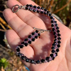 Vtg Tiny Diamond Faceted Bead Bracelet